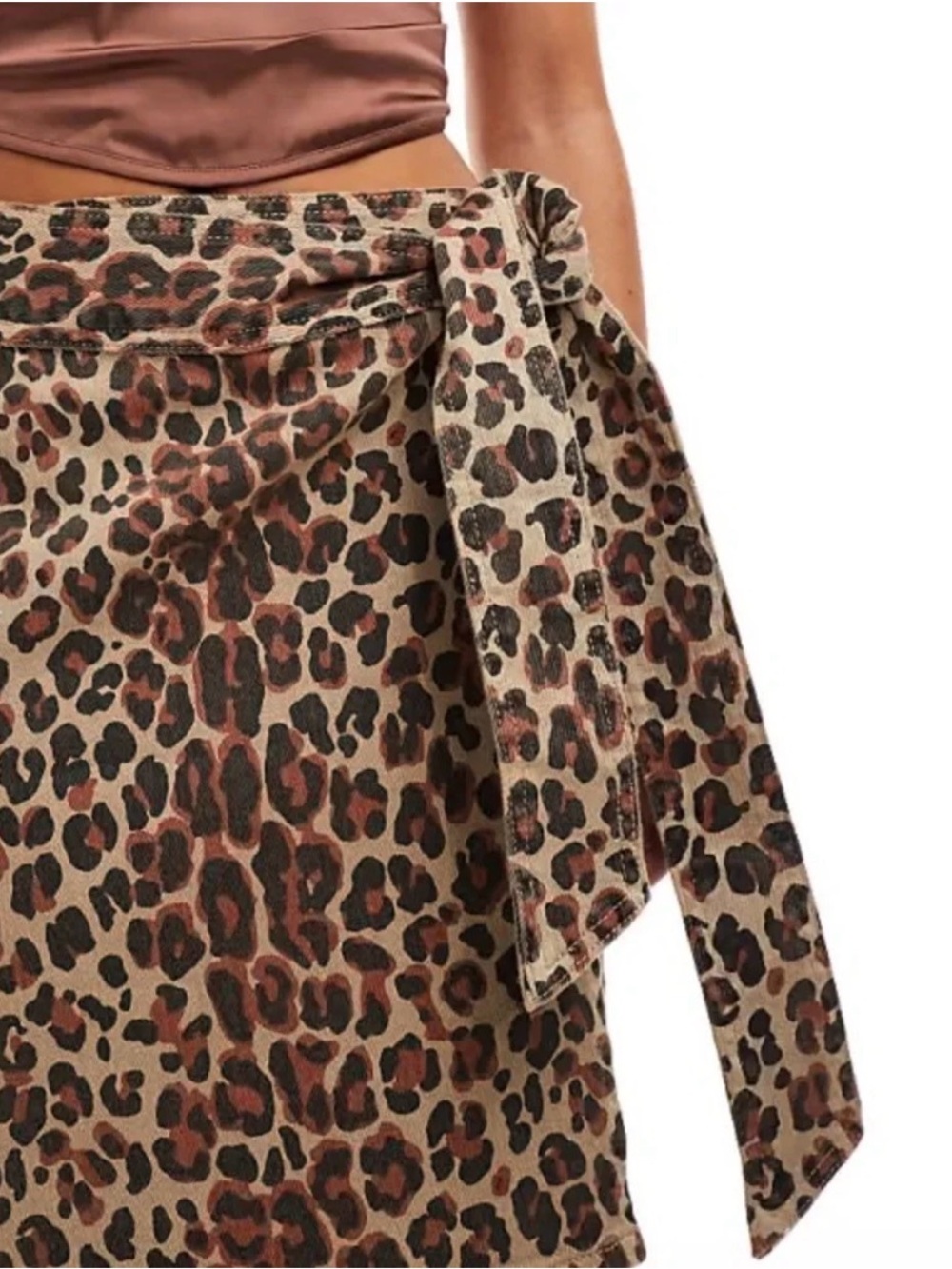 Never Fully Dressed Leopard Print Wrap Skirt - Picture 4 of 9